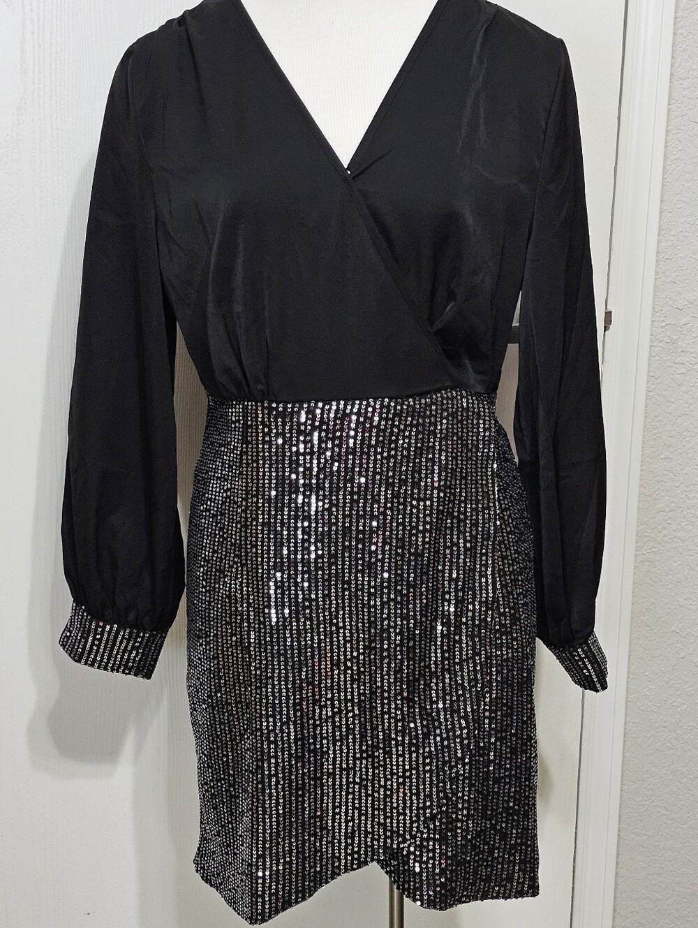 Starlight Glam Black Mini Dress by Cupshe Size M